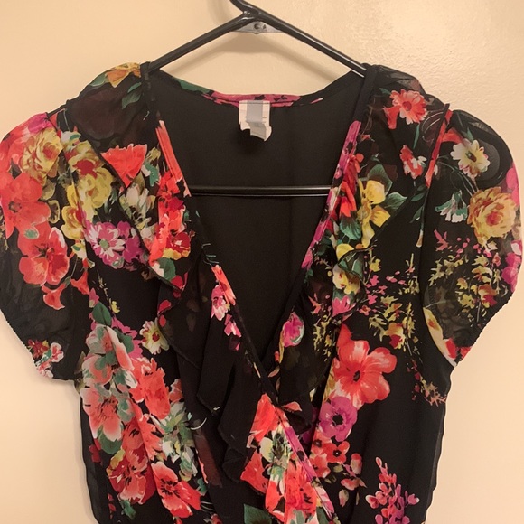 Floral chiffon dress size S - Picture 2 of 4